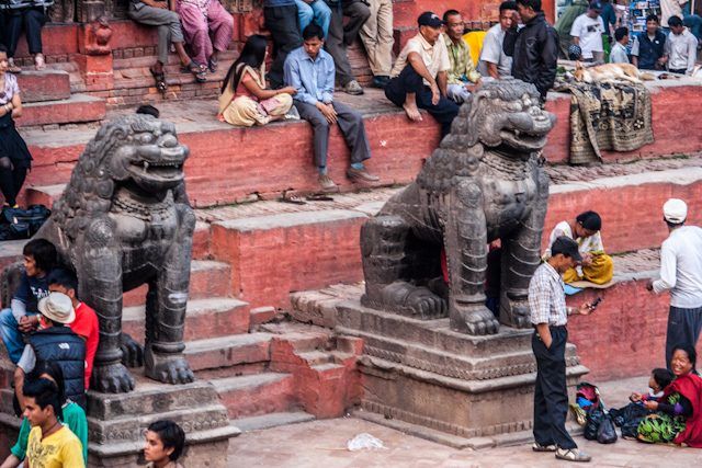Nepal Plaza Durbar Katmandu Gente