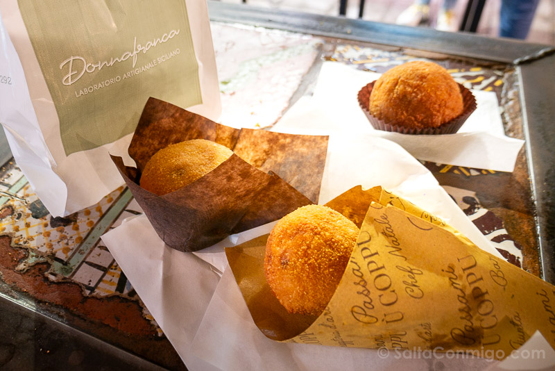Comer en Palermo Cata Arancine