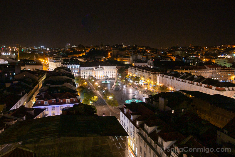 Miradores de Lisboa Elevador de Santa Justa Noche
