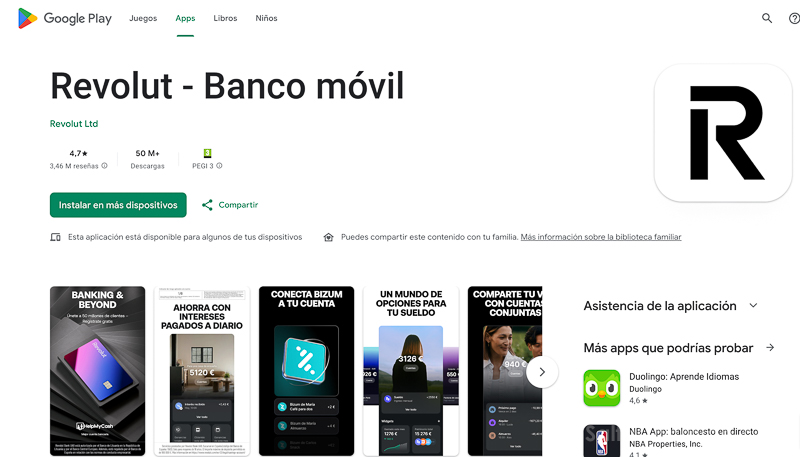 Opiniones Revolut Google Play