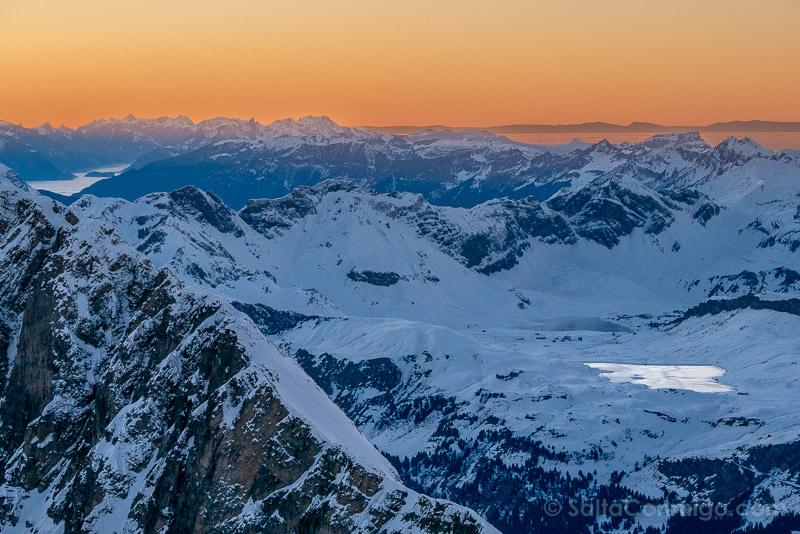 Titlis Suiza Cima Atardecer