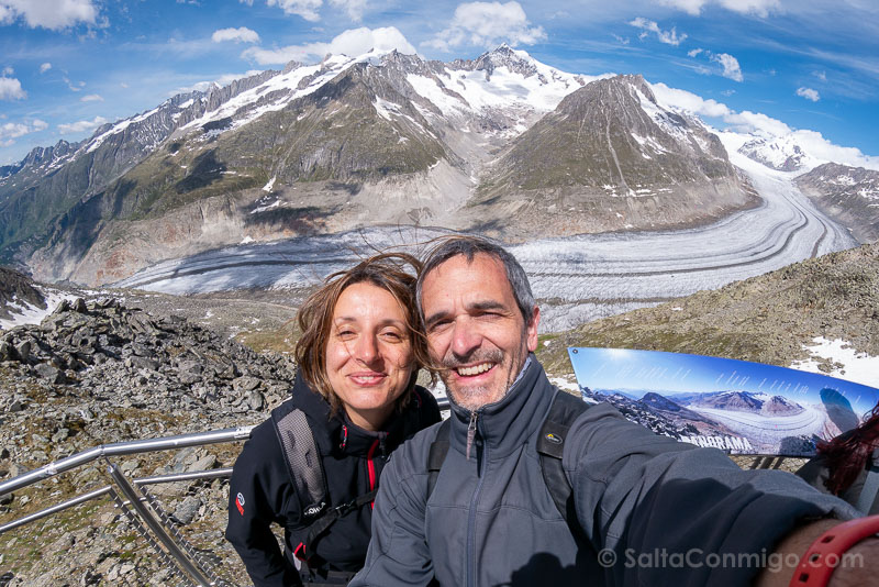 Glaciar Aletsch Suiza Eggishorn Selfie