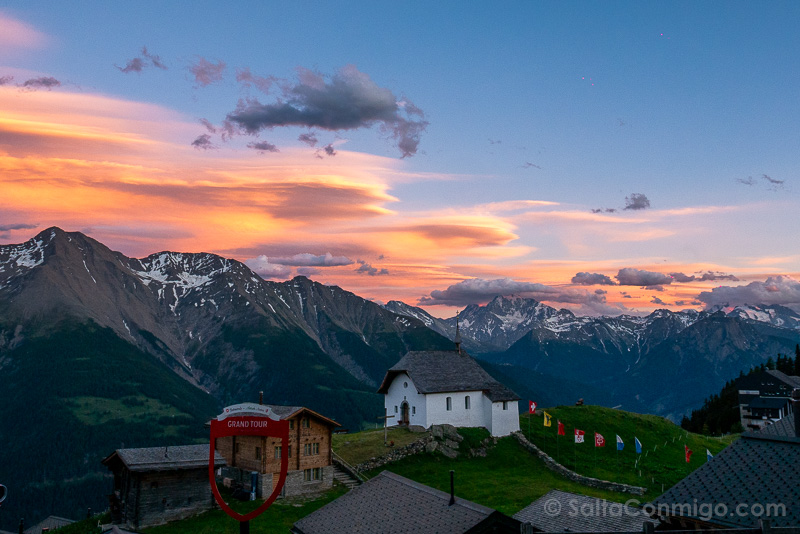 Que Ver Aletsch Arena Suiza Bettmeralp Capilla Nuestra Senora Nieves Atardecer Terraza
