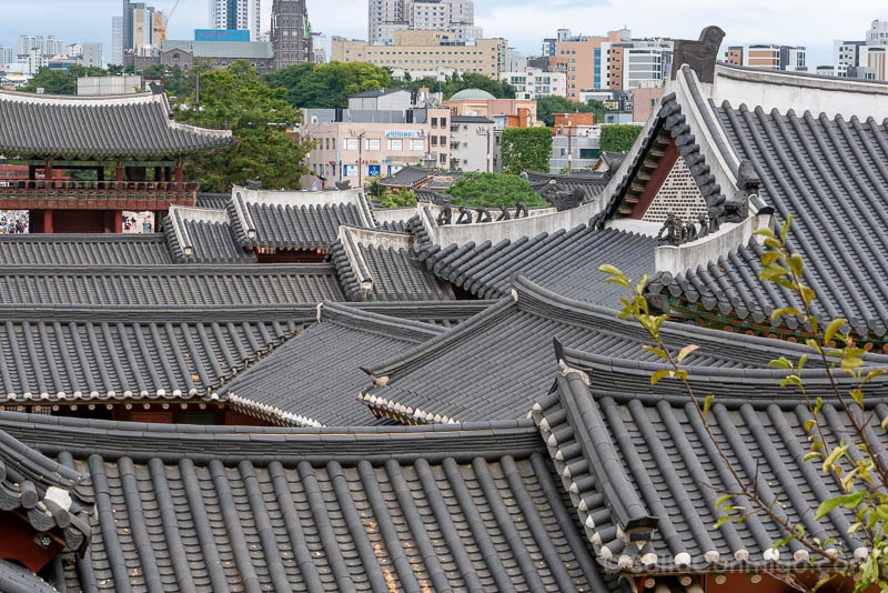 Tejados del Hwaseong Haenggung de Suwon