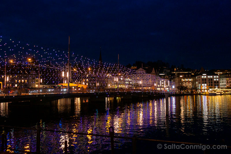 Luces de Navidad Seebrücke Lucerna
