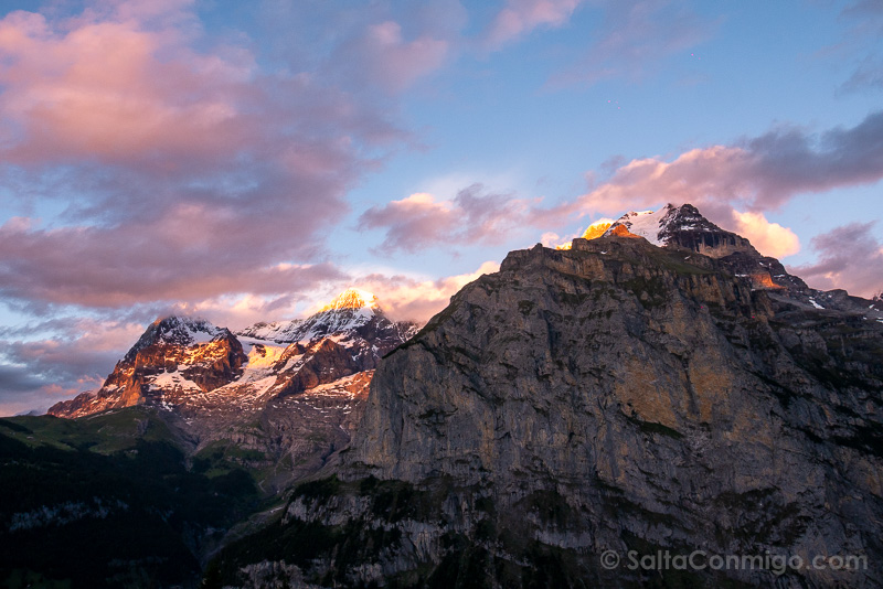 Skyline Suizo Atardecer Mürren